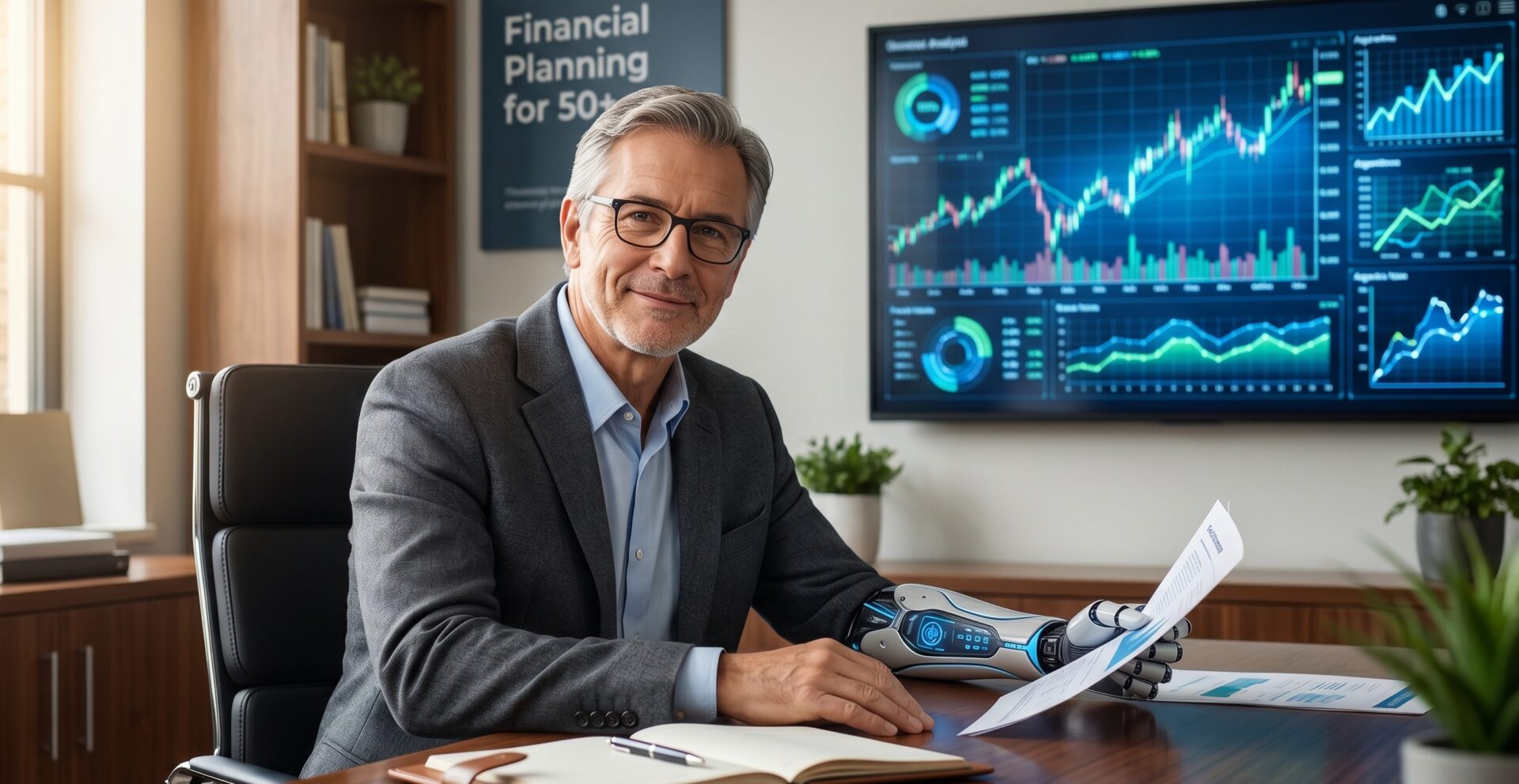 Human Financial Advisor with Cyborg Arm